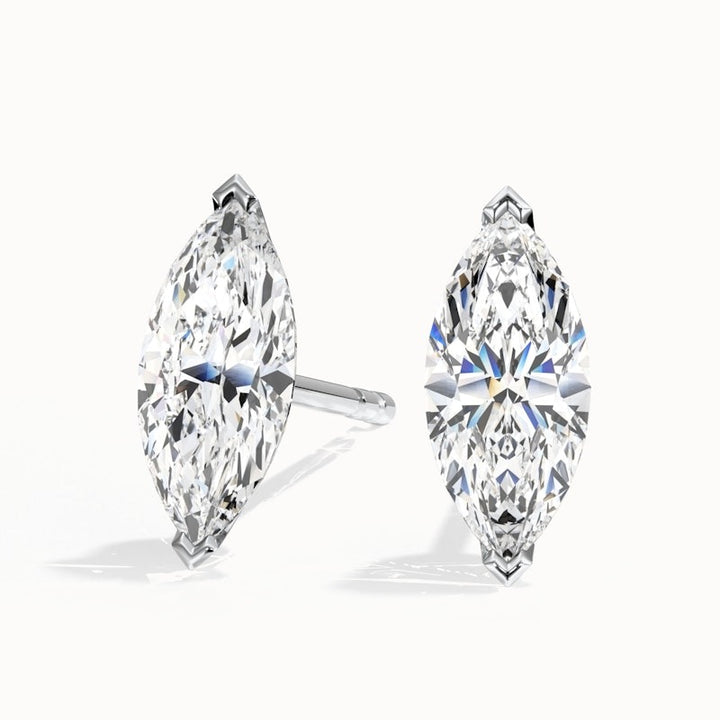 Marquise Cut Moissanite Stud Diamond Earrings