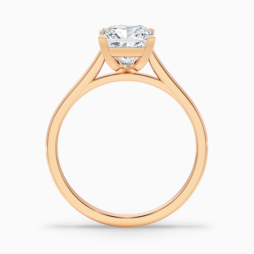 Frey 4.5 Carat Princess Cut Solitaire Lab Grown Diamond Ring in 10k Yellow Gold - Side View