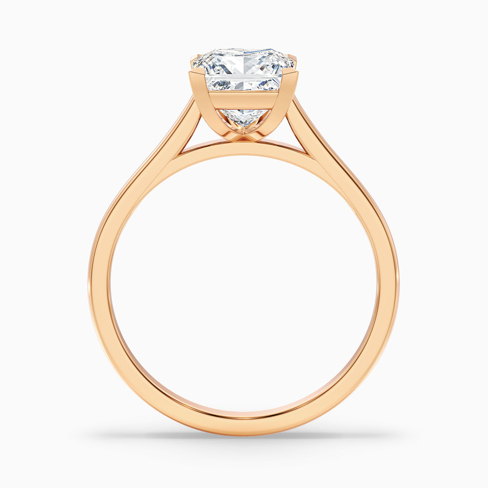 Frey 3 Carat Princess Cut Solitaire Lab Grown Diamond Ring in 18k Rose Gold - Side View