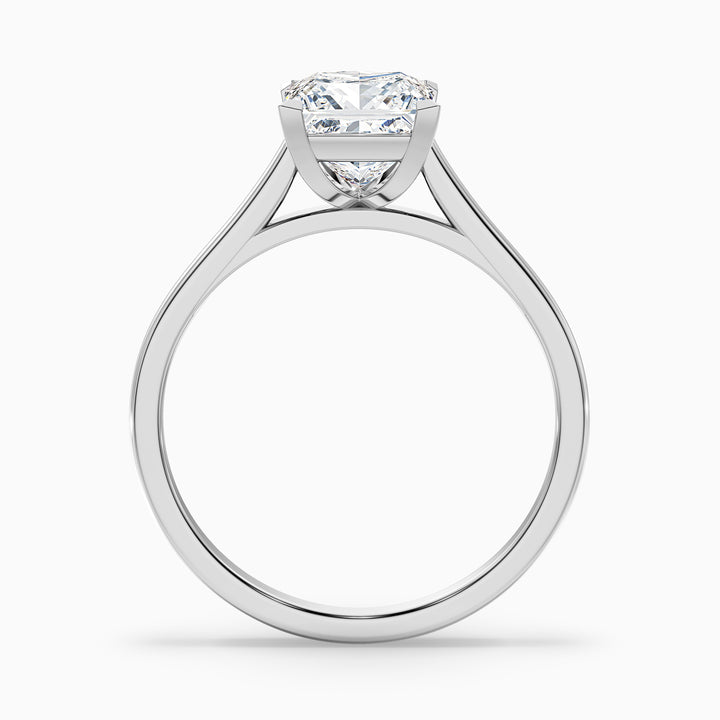 Lux 4.5 Carat Princess Cut Solitaire Moissanite Engagement Ring - Side View