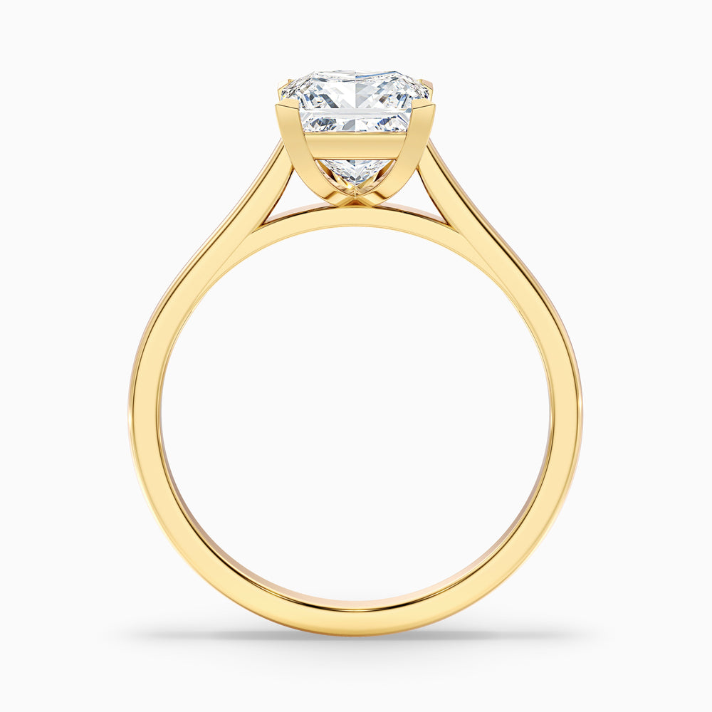 Frey 2.5 Carat Princess Cut Solitaire Lab Grown Diamond Ring in 14k Yellow Gold - Side View