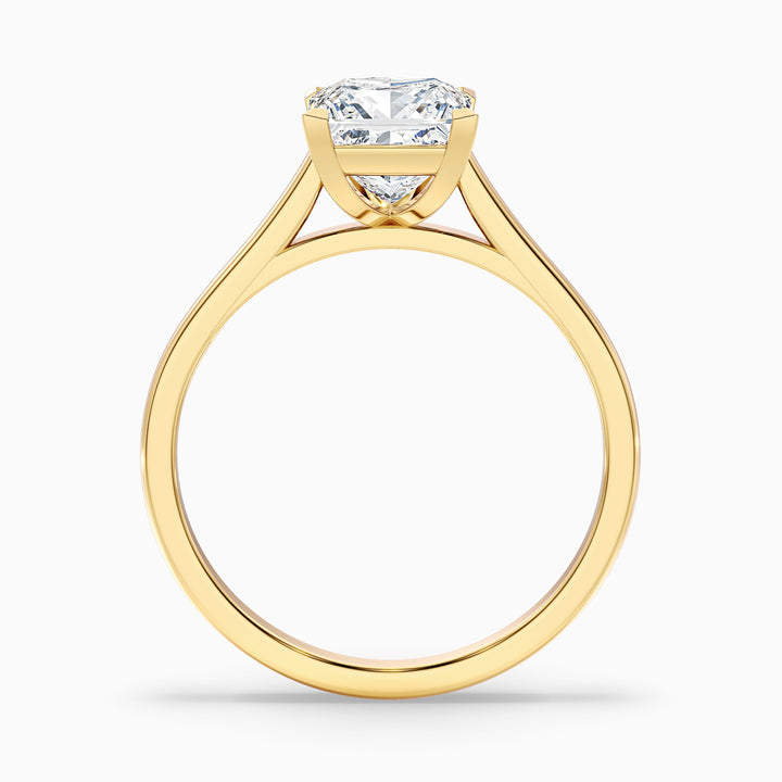 Lux 2.5 Carat Princess Cut Solitaire Moissanite Engagement Ring - Side View