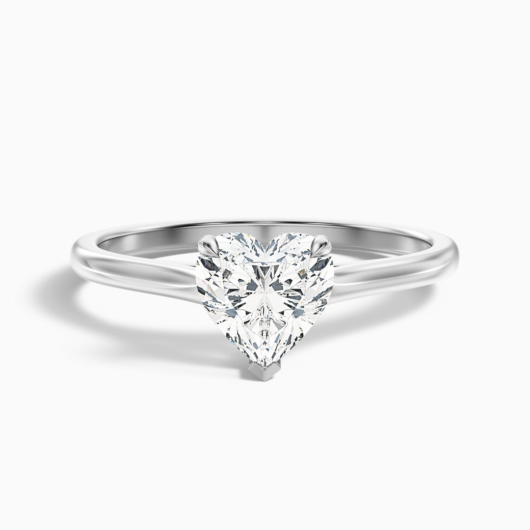 Esha 4 Carat Heart Shaped Solitaire Lab Grown Diamond Ring in 10k Rose Gold