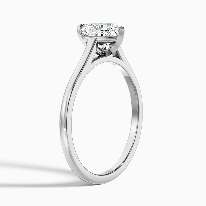 Esha 2 Carat Heart Shaped Solitaire Lab Grown Diamond Ring in 10k White Gold - Detail View