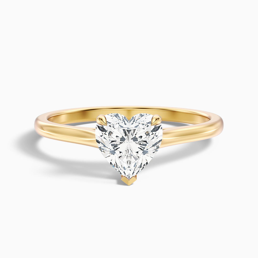 Esha 4 Carat Heart Shaped Solitaire Lab Grown Diamond Ring in 10k Rose Gold