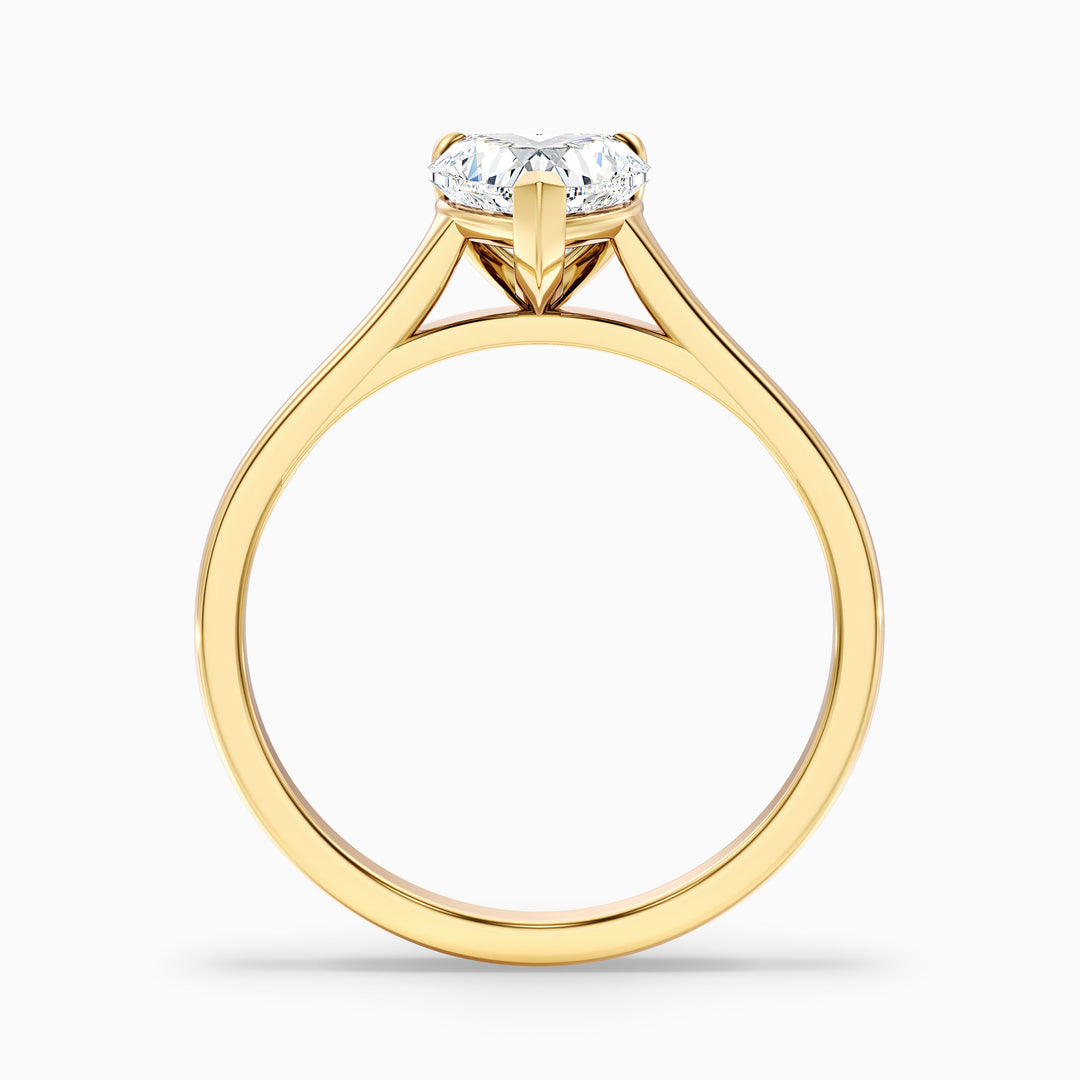 Esha 4.5 Carat Heart Shaped Solitaire Lab Grown Diamond Ring in Platinum - Side View