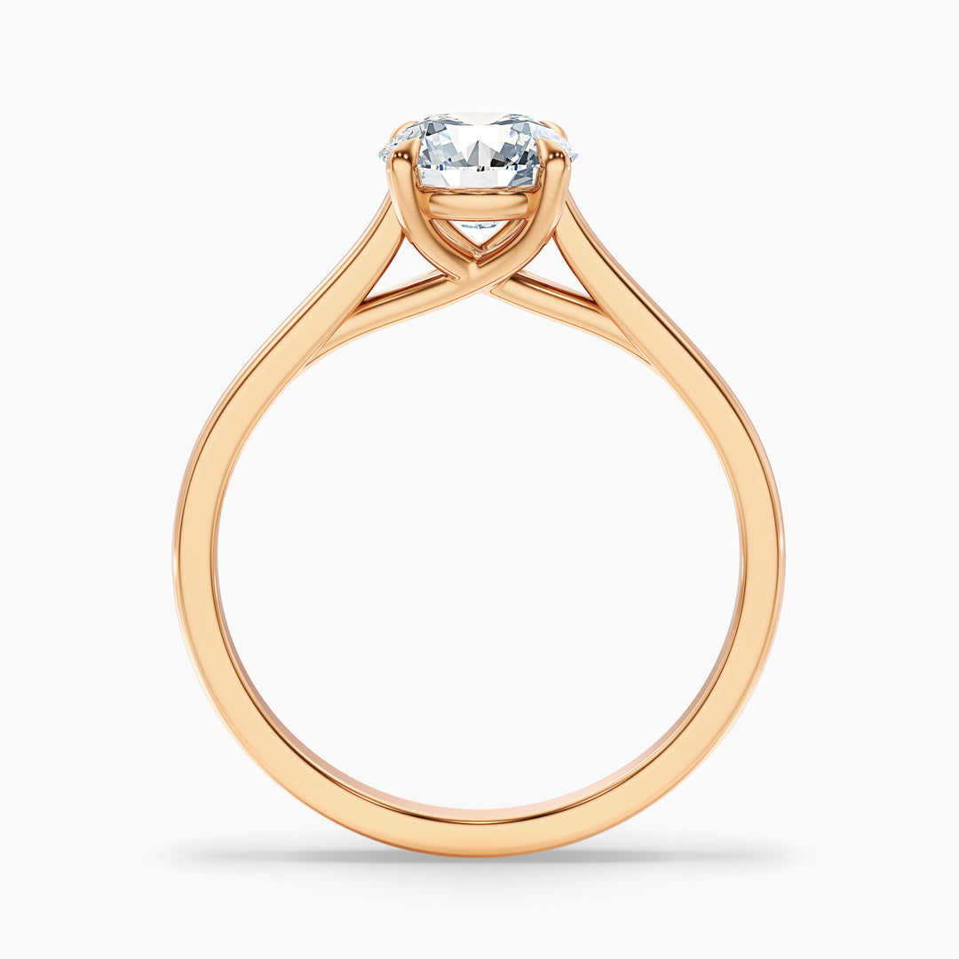 Elena 1.5 Carat Round Solitaire Lab Grown Diamond Ring in 18k Rose Gold - Side View