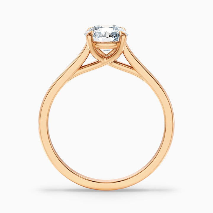 Elena 5 Carat Round Solitaire Lab Grown Diamond Ring in 14k Yellow Gold - Side View