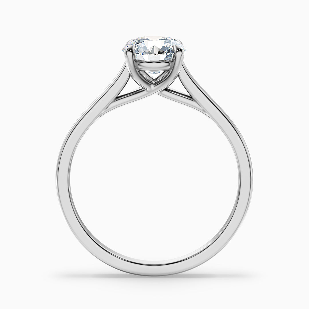 Elena 2.5 Carat Round Solitaire Lab Grown Diamond Ring in Platinum - Side View