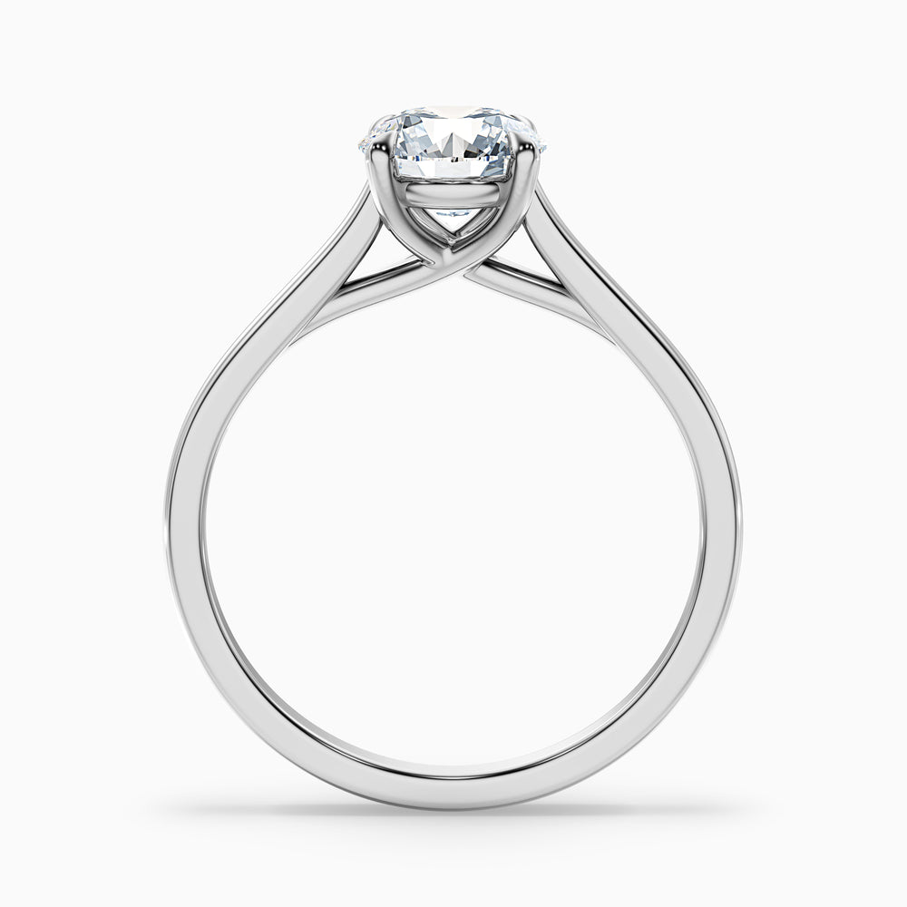 Elena 5 Carat Round Solitaire Lab Grown Diamond Ring in 10k White Gold - Side View