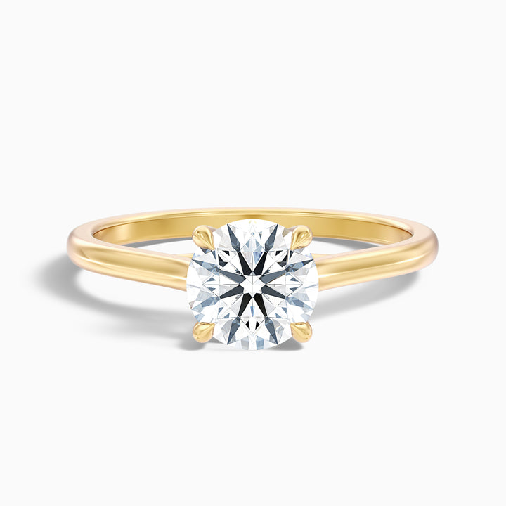 Elena 3.5 Carat Round Solitaire Lab Grown Diamond Ring in 18k Rose Gold - Front View