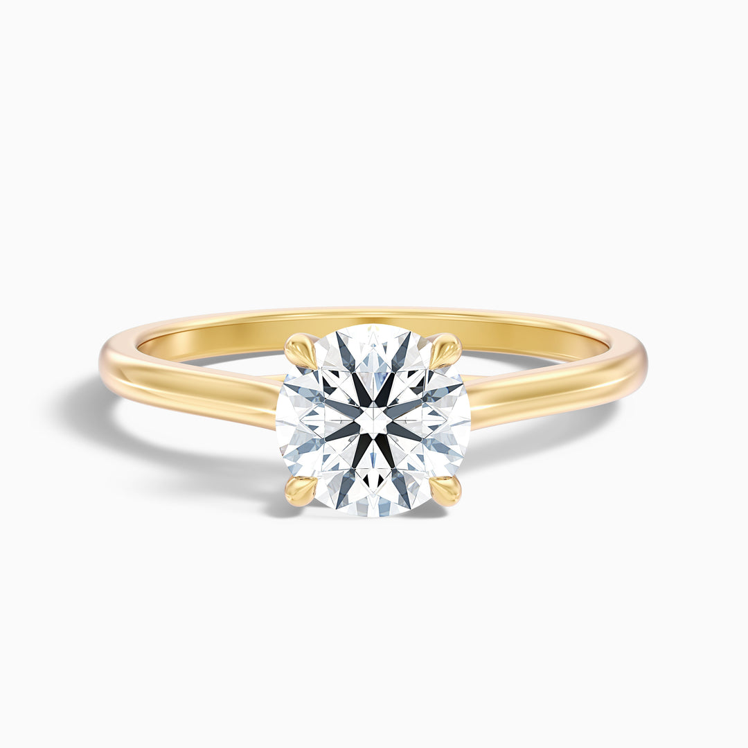 Elena 5 Carat Round Solitaire Lab Grown Diamond Ring in Platinum - Front View