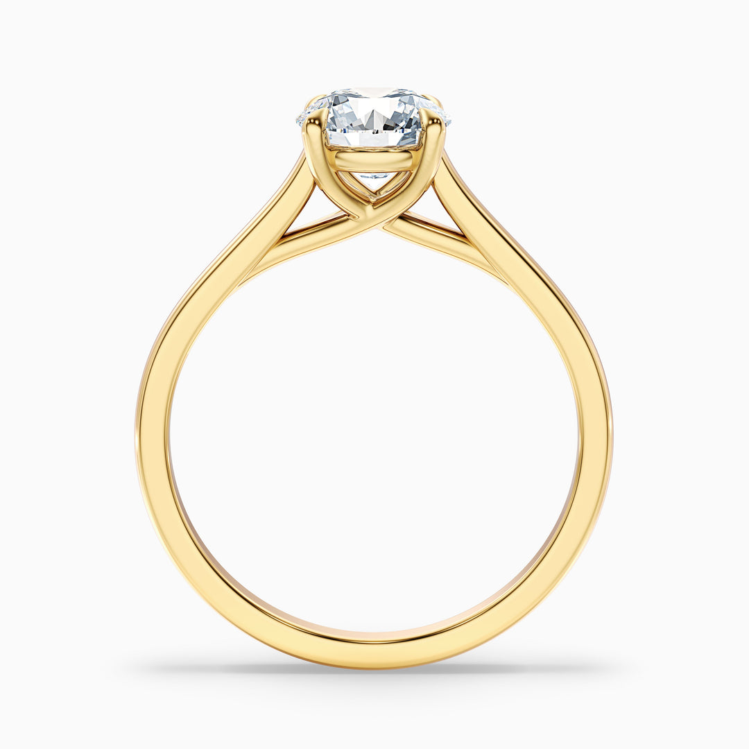 Elena 3.5 Carat Round Solitaire Lab Grown Diamond Ring in Platinum - Side View
