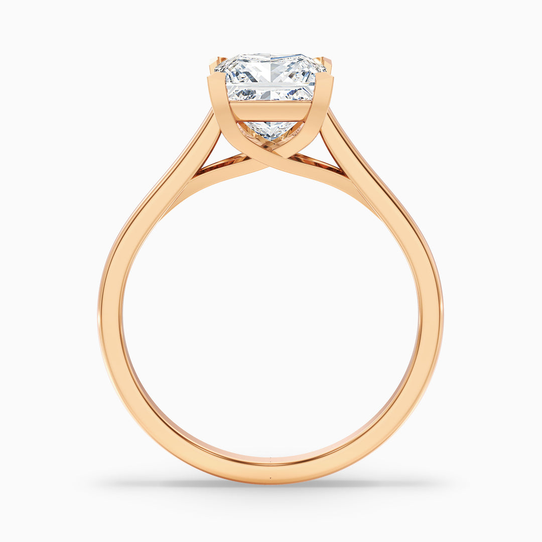 Amaya 5 Carat Princess Cut Solitaire Lab Grown Diamond Ring in 10k Yellow Gold - Side View