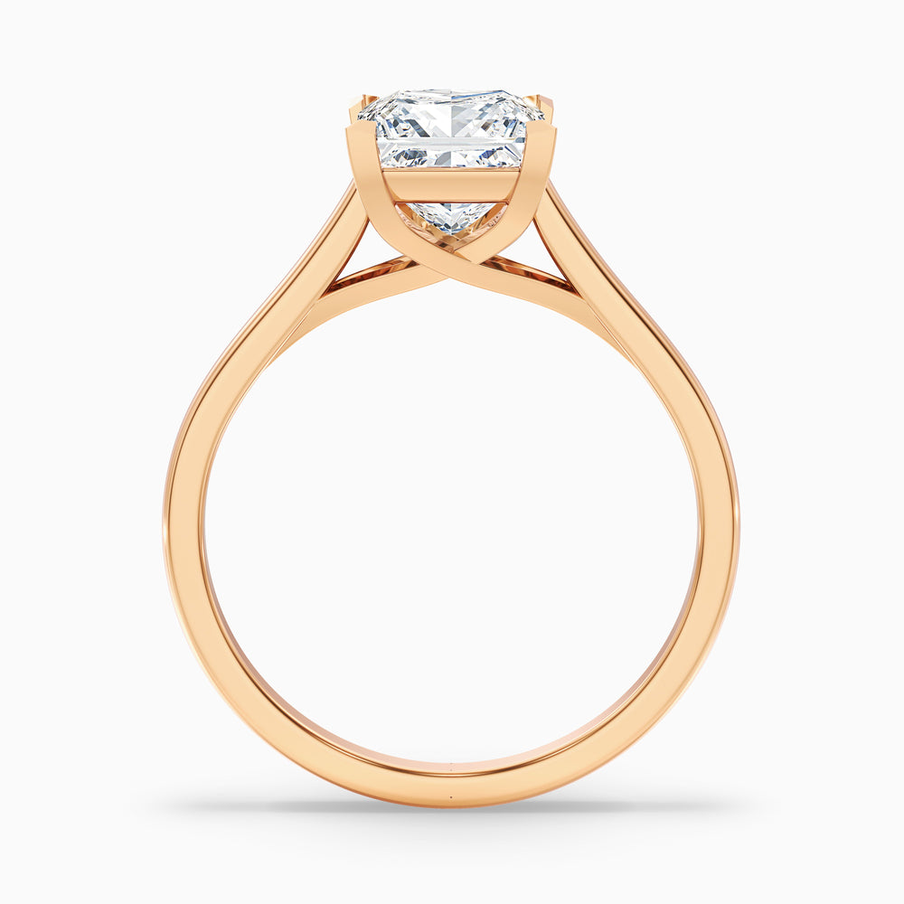 Amaya 2 Carat Princess Cut Solitaire Lab Grown Diamond Ring in 18k Rose Gold - Side View