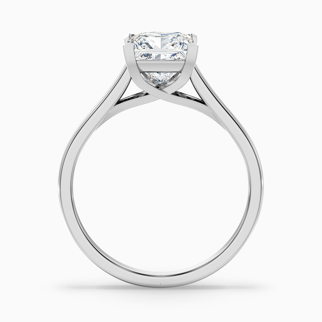 Amaya 4 Carat Princess Cut Solitaire Lab Grown Diamond Ring in 18k Rose Gold - Side View