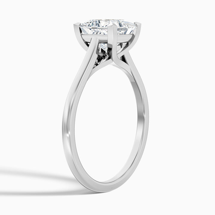 Amaya 2 Carat Princess Cut Solitaire Lab Grown Diamond Ring in 18k White Gold - Detail View