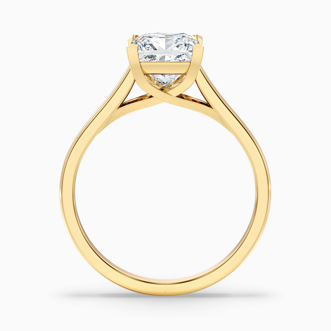 Amaya 4 Carat Princess Cut Solitaire Lab Grown Diamond Ring in 10k Rose Gold - Side View