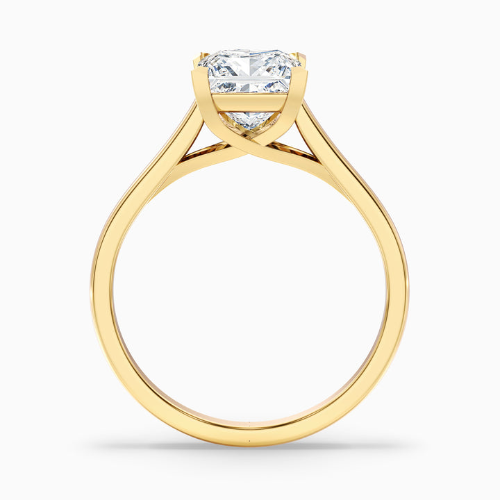 Amaya 4 Carat Princess Cut Solitaire Lab Grown Diamond Ring in 10k Rose Gold - Side View