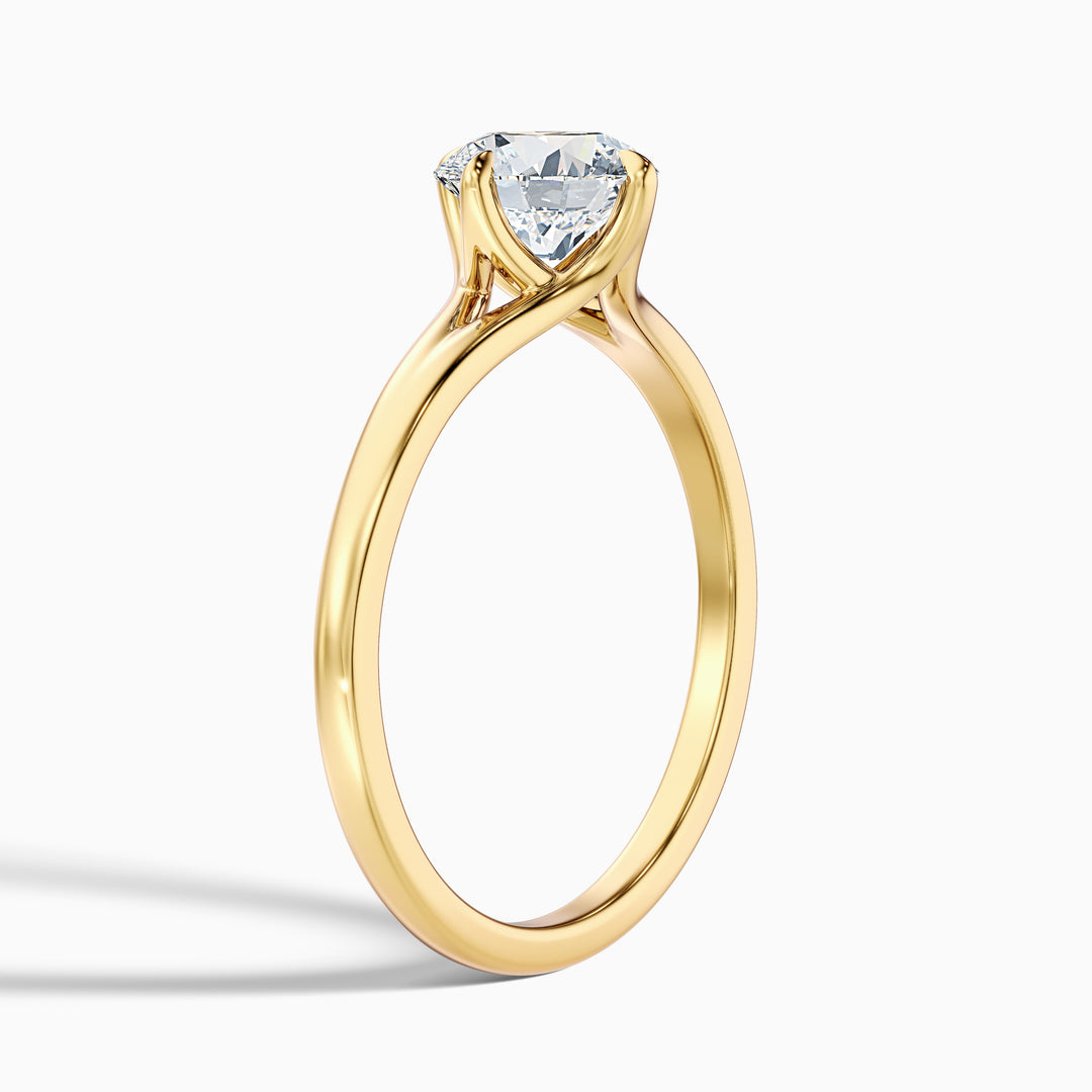 ally 6 carat round cut solitaire moissanite engagement ring in 10k yellow gold -  Detail View