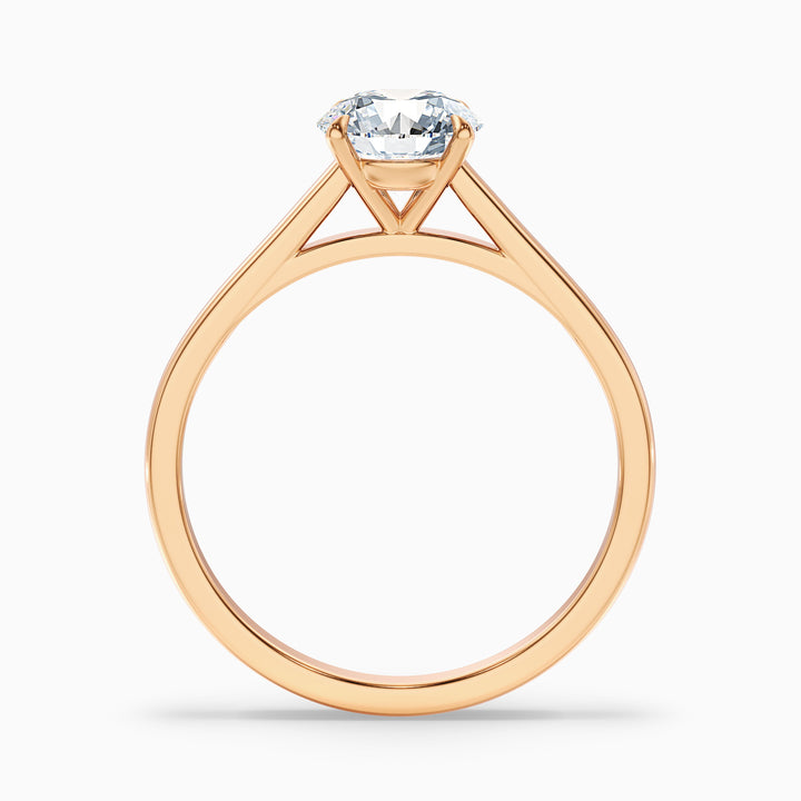 Anika 5 Carat Round Cut Solitaire Lab Grown Diamond Ring in 18k Rose Gold - Side View