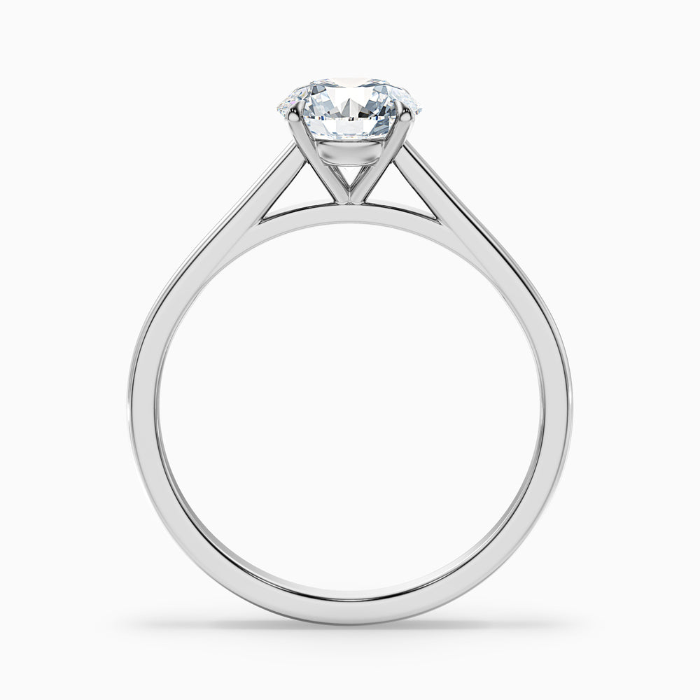 Anika 2.5 Carat Round Cut Solitaire Lab Grown Diamond Ring in 10k White Gold - Side View