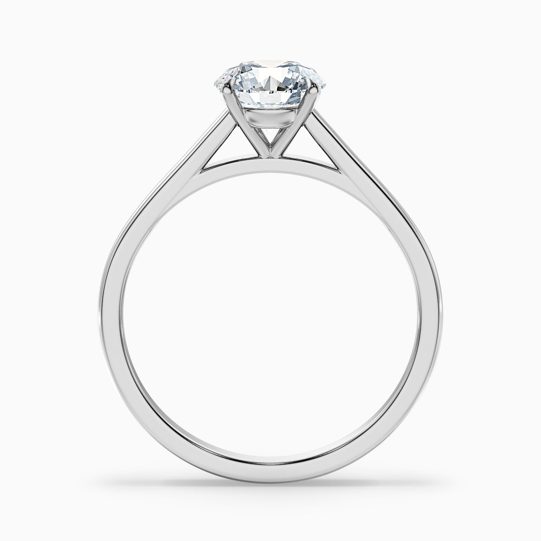 Anika 1.5 Carat Round Cut Solitaire Lab Grown Diamond Ring in Platinum - Side View