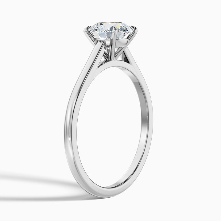 Anika 2.5 Carat Round Cut Solitaire Lab Grown Diamond Ring in Platinum - Detail View