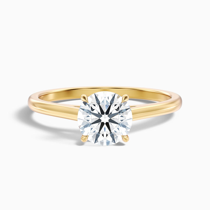 Anika 5 Carat Round Cut Solitaire Lab Grown Diamond Ring in Platinum - Front View