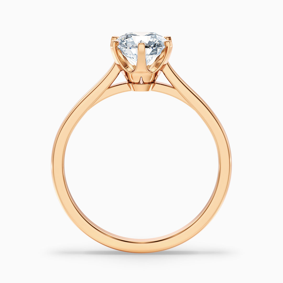 Amy 4.5 Carat Round Solitaire Lab Grown Diamond Ring in 18k Rose Gold - Side View