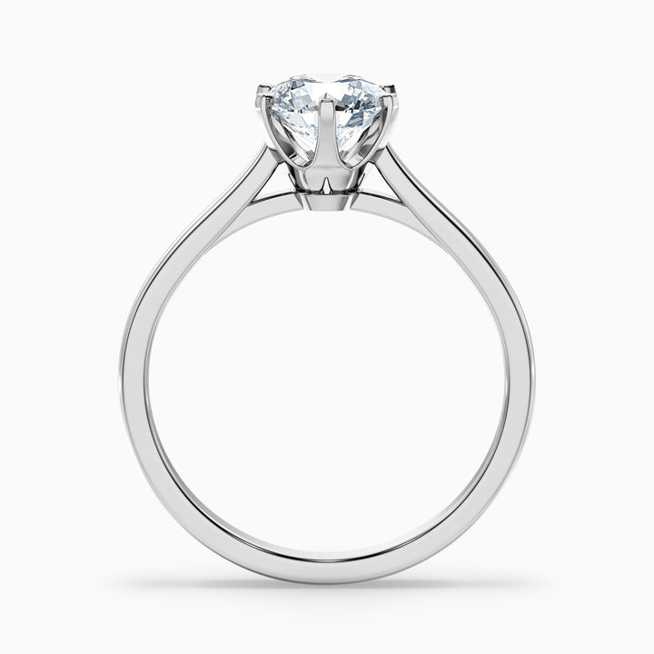 Amy 2 Carat Round Solitaire Lab Grown Diamond Ring in 18k White Gold - Side View