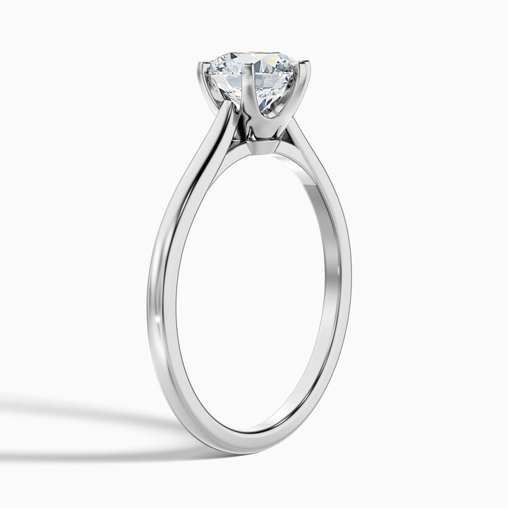 Amy 3.5 Carat Round Solitaire Lab Grown Diamond Ring in 10k White Gold - Detail View