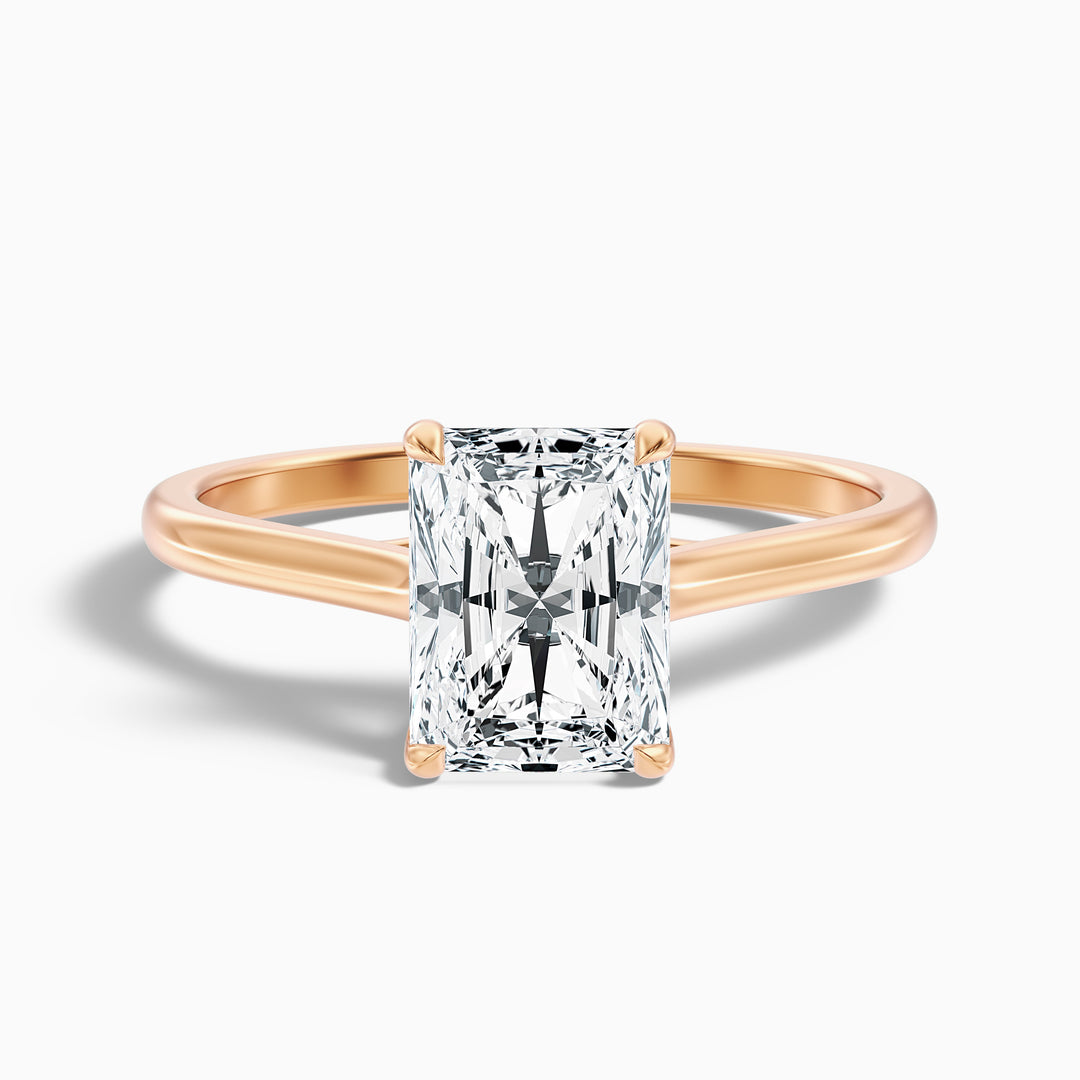 Daisy 3.5 Carat Radiant Cut Solitaire Lab Grown Diamond Ring in 14k White Gold - Front View