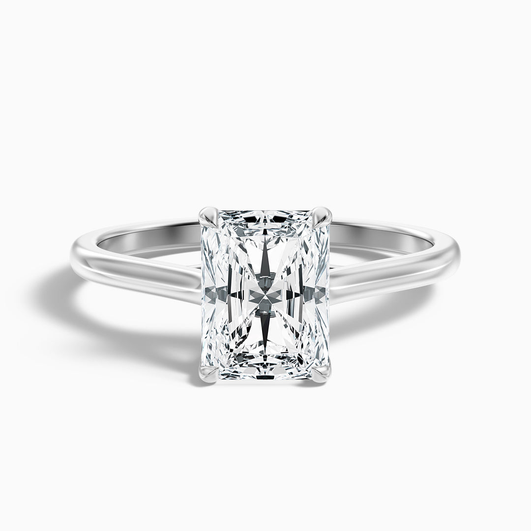 Daisy 3 Carat Radiant Cut Solitaire Lab Grown Diamond Ring in 14k Rose Gold - Front View