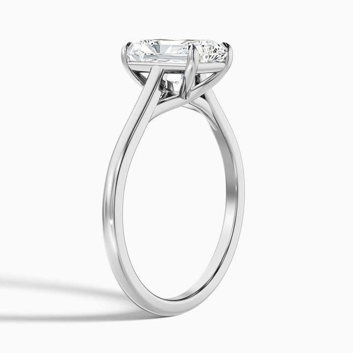 adel 8 carat radiant cut solitaire moissanite engagement ring in platinum -  Detail View