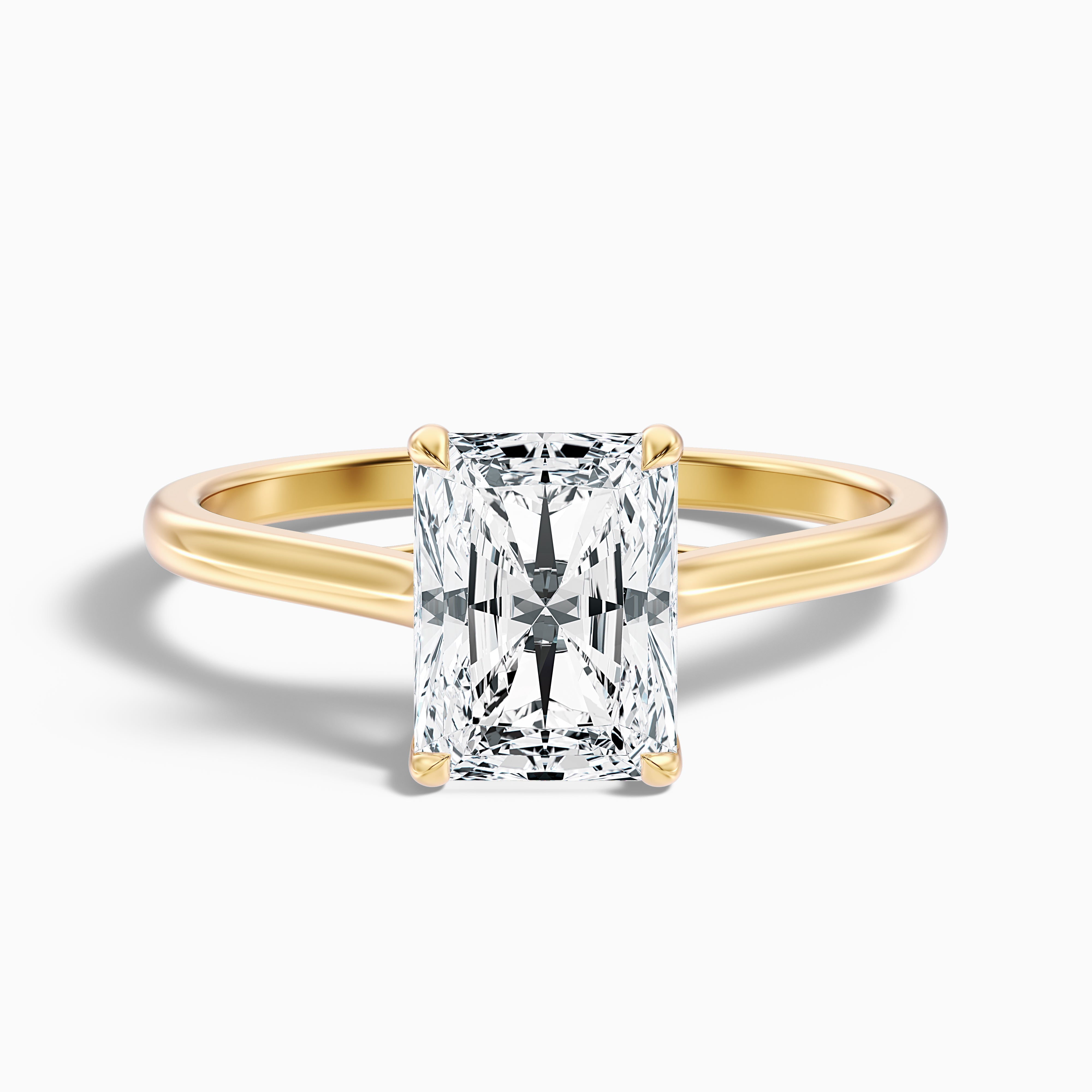 Daisy 1 Carat Radiant Cut Solitaire Lab Grown Diamond Ring in 14k Yellow Gold