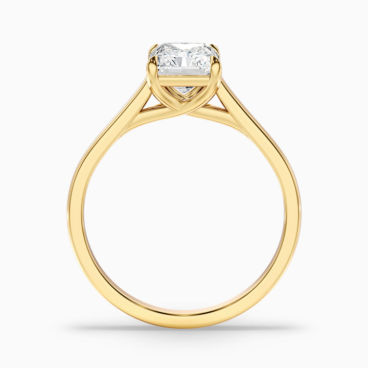 Alia 3 Carat Radiant Cut Solitaire Moissanite Engagement Ring - Side View