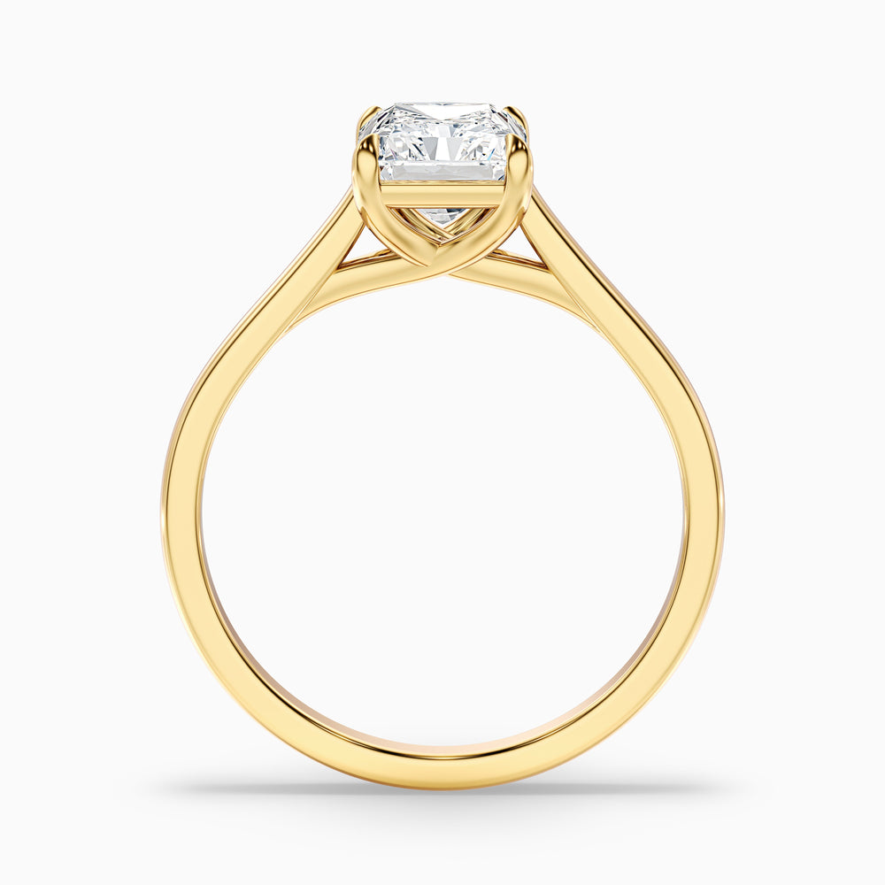 Daisy 1 Carat Radiant Cut Solitaire Lab Grown Diamond Ring in 10k Yellow Gold - Side View