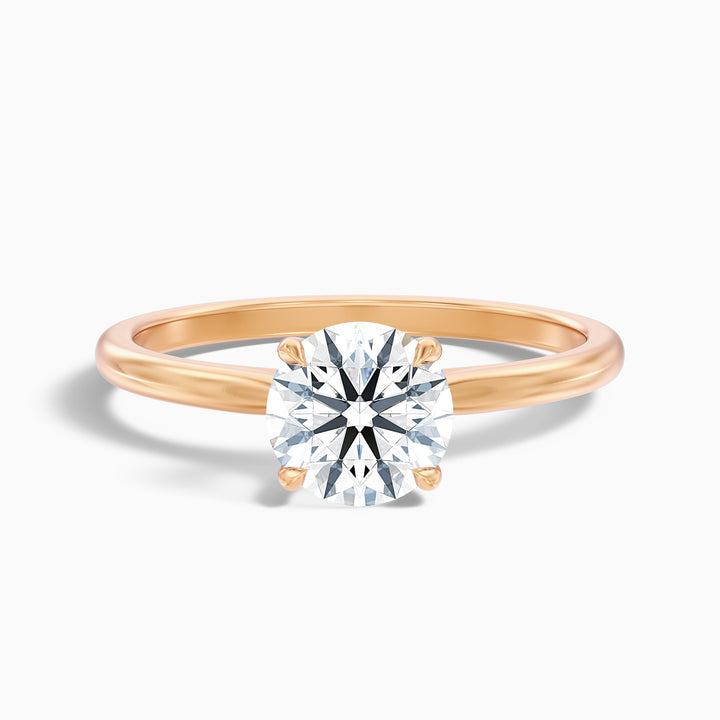 Diana 4 Carat Round Solitaire Lab Grown Diamond Ring in 14k White Gold - Front View