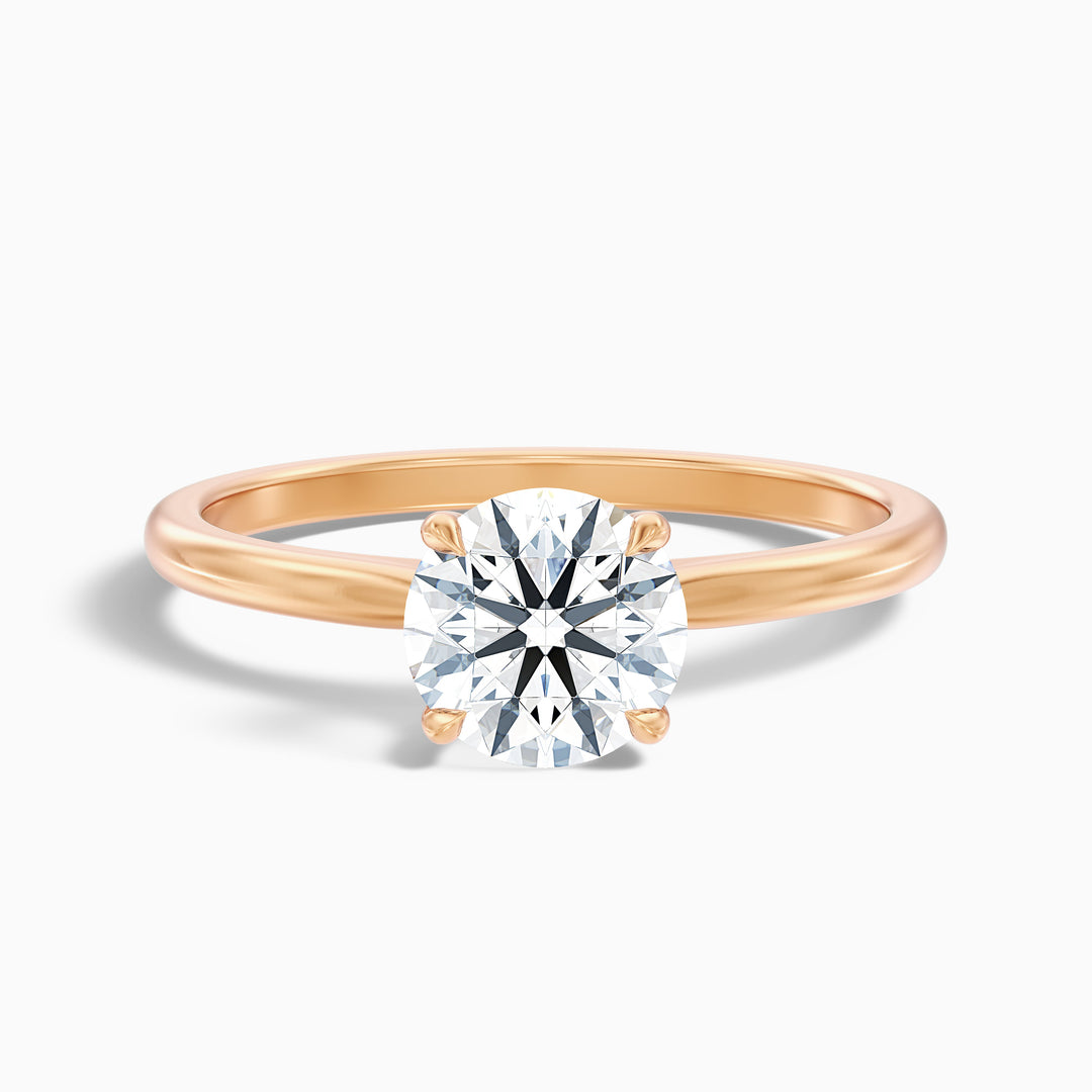 Diana 4.5 Carat Round Solitaire Lab Grown Diamond Ring in 10k Yellow Gold - Front View