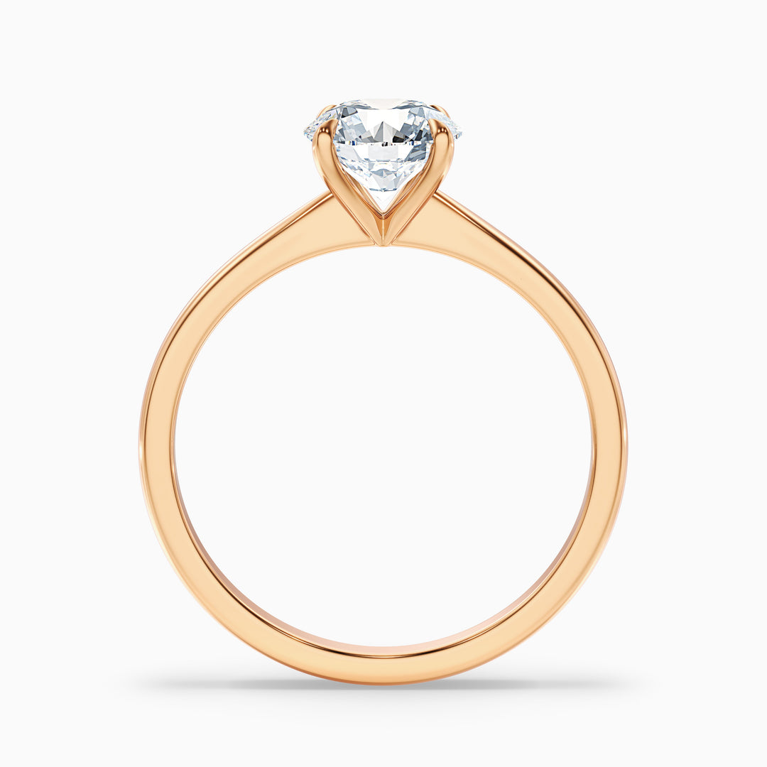 Diana 2.5 Carat Round Solitaire Lab Grown Diamond Ring in 10k Rose Gold - Side View