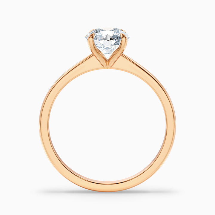 Diana 2.5 Carat Round Solitaire Lab Grown Diamond Ring in 10k Rose Gold - Side View