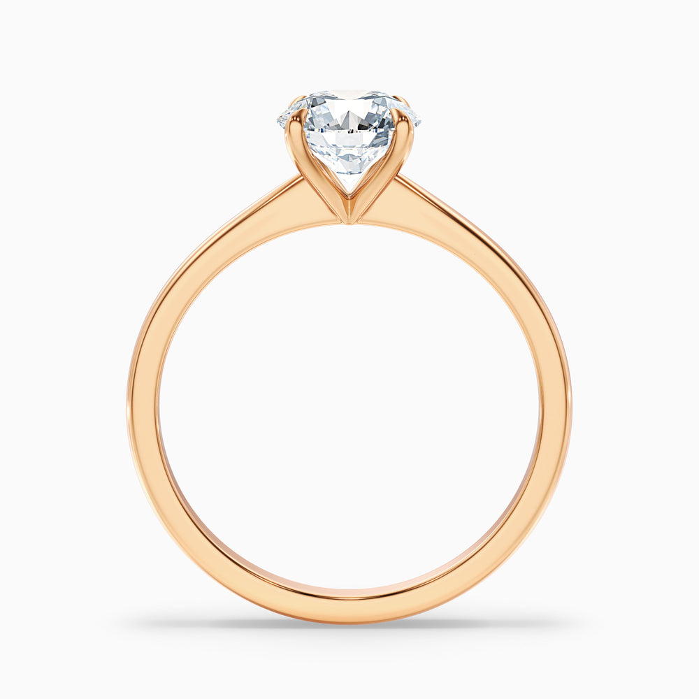 Diana 1 Carat Round Solitaire Lab Grown Diamond Ring in 10k Rose Gold - Side View