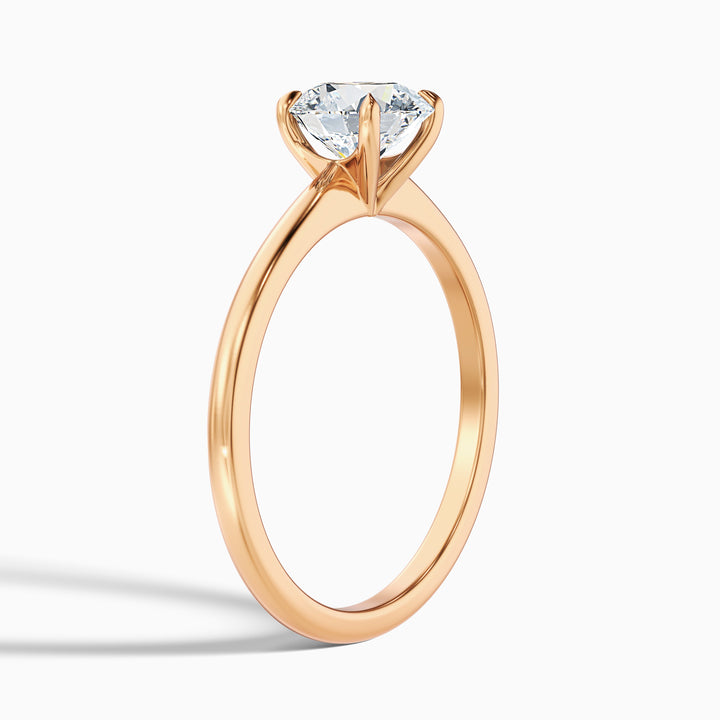 Diana 3.5 Carat Round Solitaire Lab Grown Diamond Ring in 10k Rose Gold - Detail View