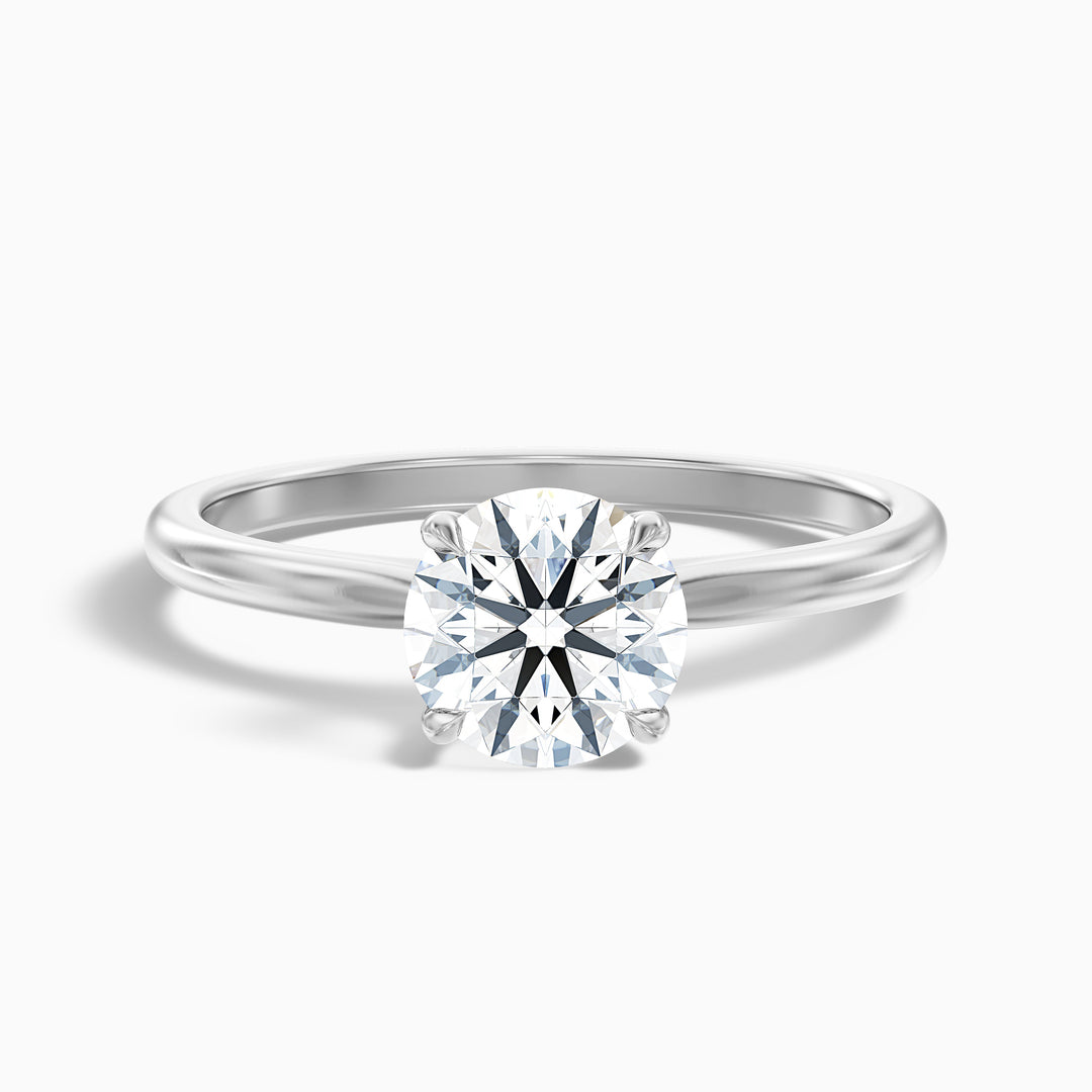 Diana 1 Carat Round Solitaire Lab Grown Diamond Ring in 10k Yellow Gold - Front View