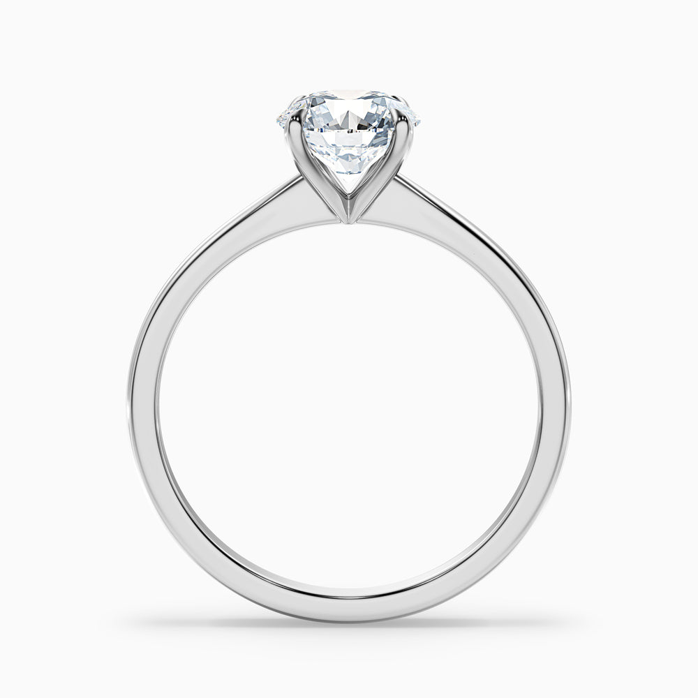 Diana 5 Carat Round Solitaire Lab Grown Diamond Ring in 10k White Gold - Side View