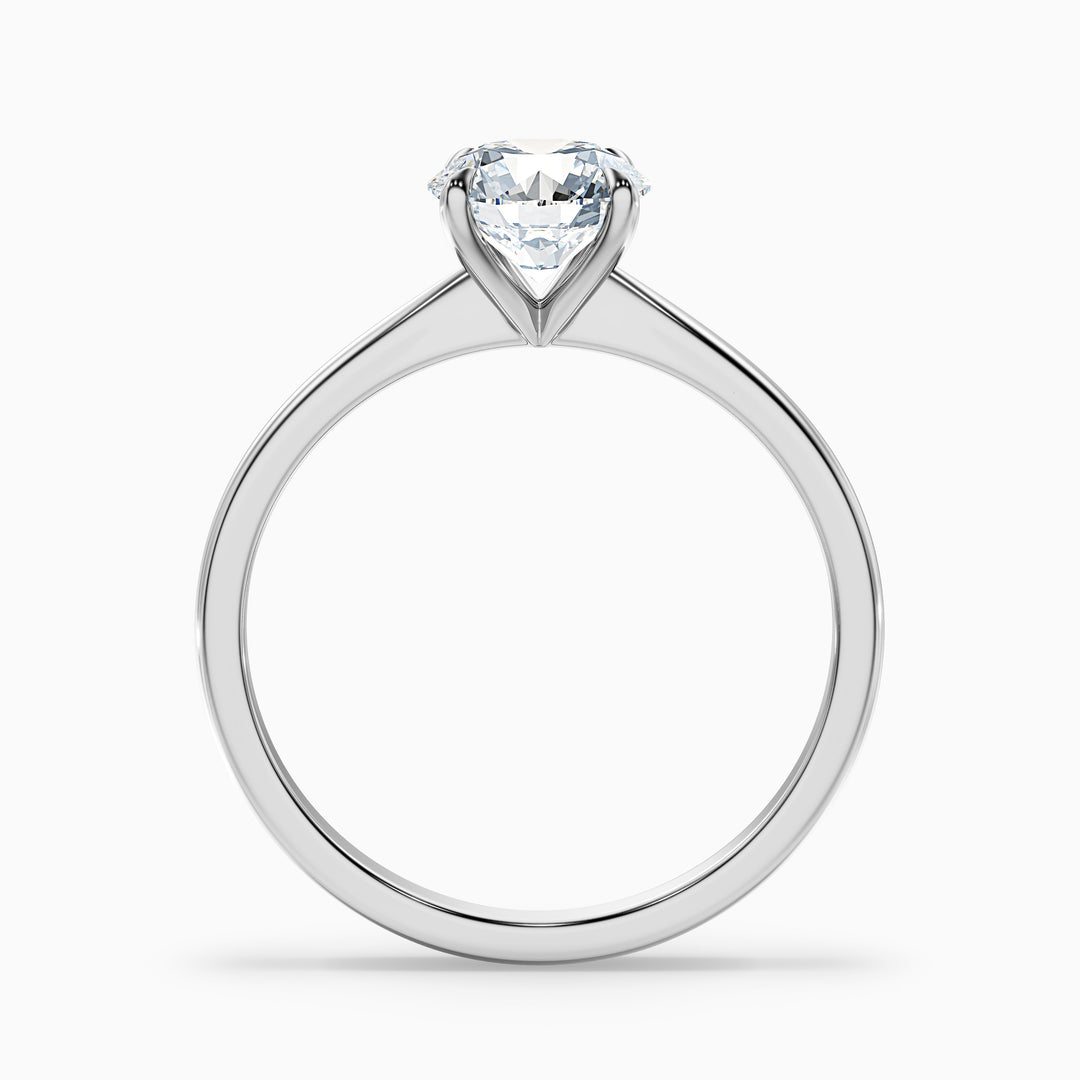 Diana 5 Carat Round Solitaire Lab Grown Diamond Ring in 10k White Gold - Side View