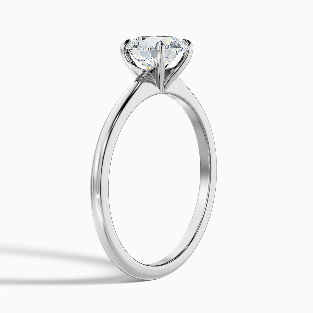 Diana 4.5 Carat Round Solitaire Lab Grown Diamond Ring in 18k White Gold - Detail View