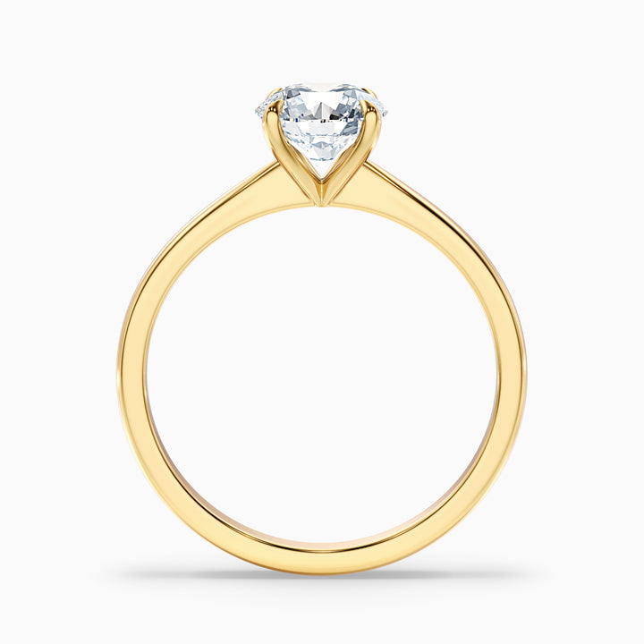 Diana 4 Carat Round Solitaire Lab Grown Diamond Ring in 10k Yellow Gold - Side View