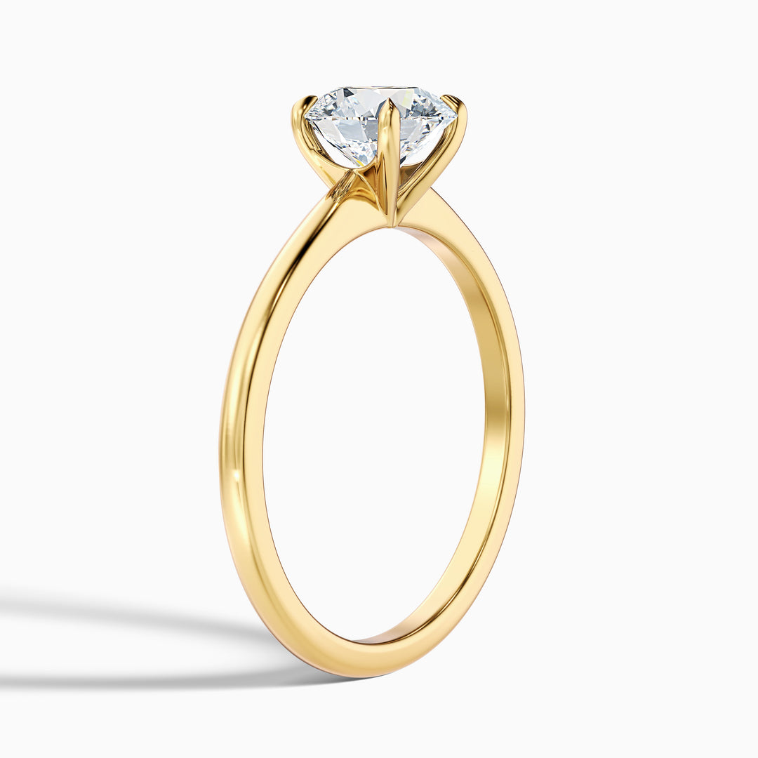 Diana 3.5 Carat Round Solitaire Lab Grown Diamond Ring in 10k Yellow Gold - Detail View